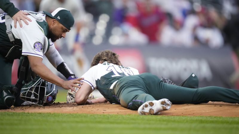 Colorado Rockies pitcher Ryan Feltner suffers skull fracture and concussion after being hit by 92.7-mph line drive