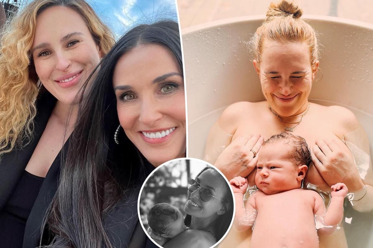 Grandma Demi Moore celebrates Mother's Day in bikini with Rumer's baby