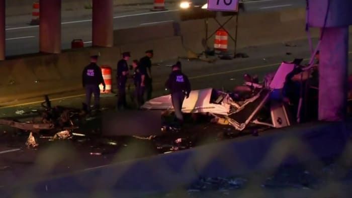 Police: Speeding car slams into bridge on I-96 in Detroit, killing 4 men