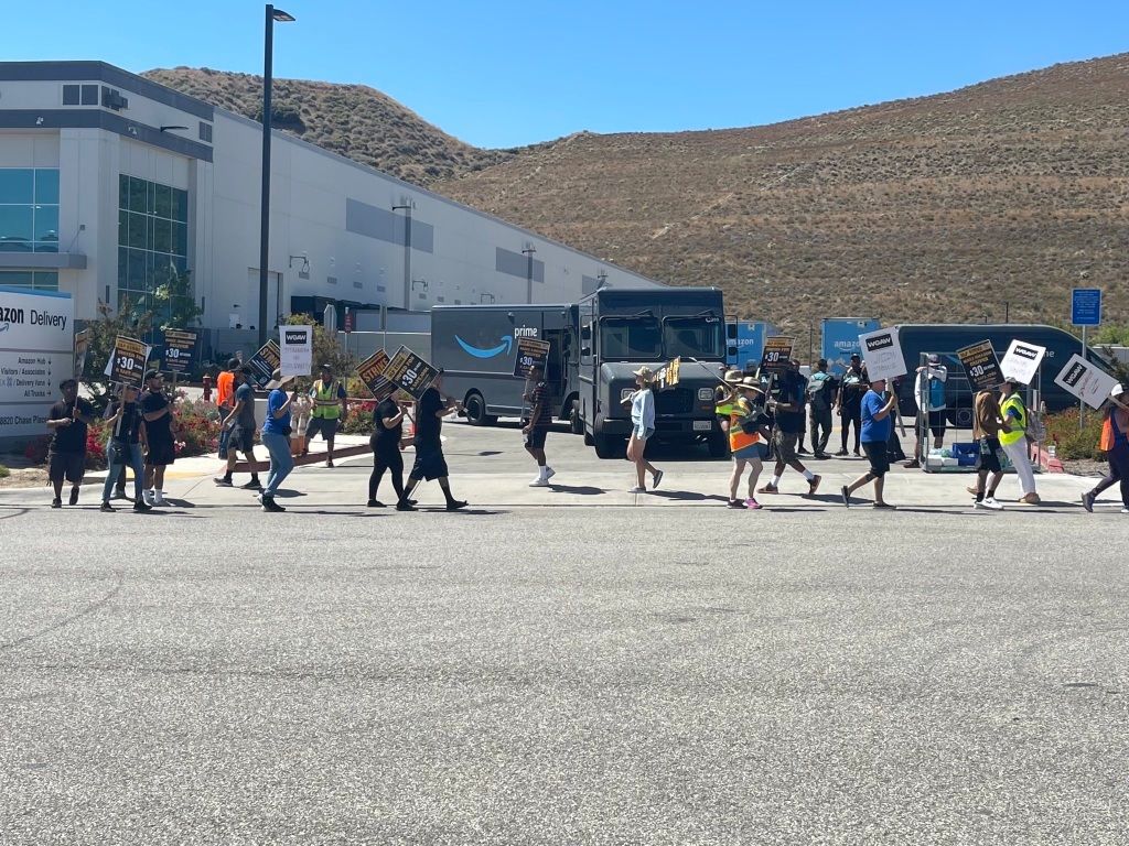 Writers Join Teamsters Picket Line At Amazon In Santa Clarita