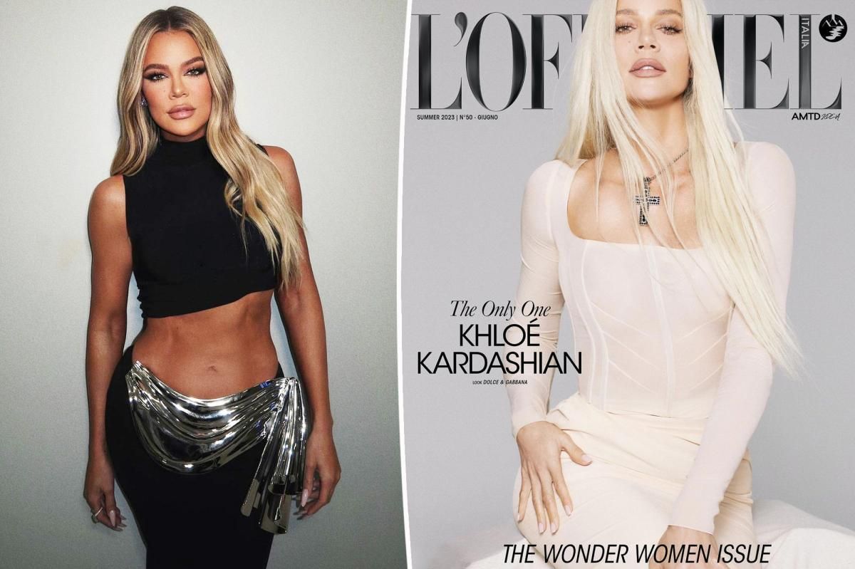 Khloé Kardashian is platinum blond and pantsless in L'Officiel shoot