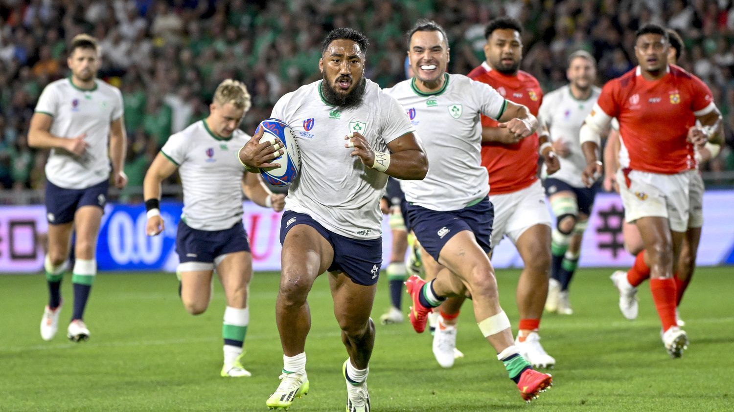 Coupe du monde de rugby : avec ses cadres, l'Irlande bat aisément les Tonga