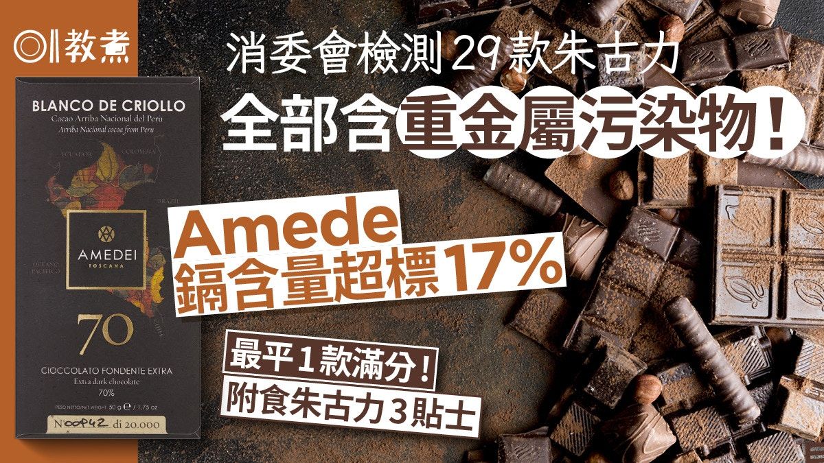 消委會朱古力｜29款全含重金屬！Amedei鎘超標17%哪款最平評滿分?