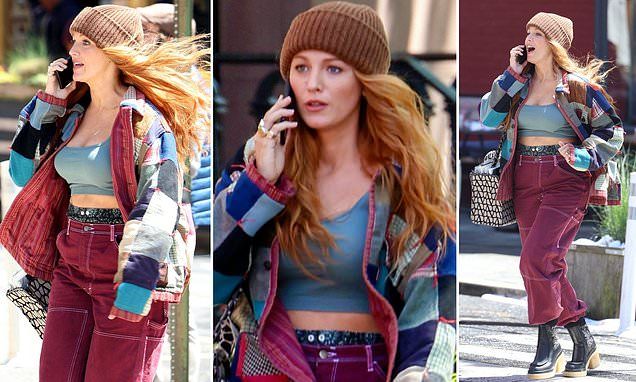 Blake Lively flashes her tummy three months postpartum as she films It Ends With Us