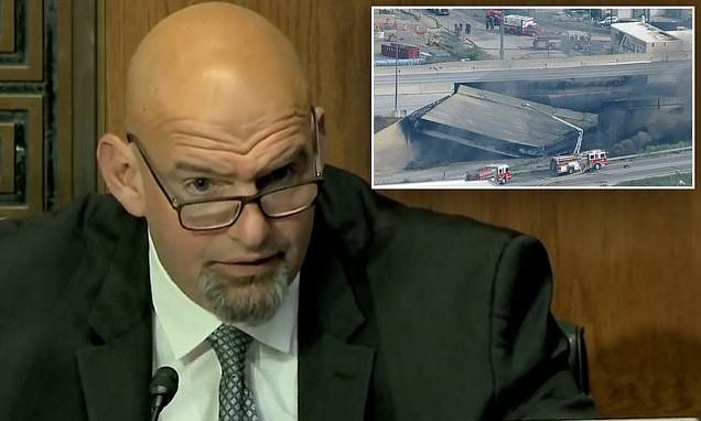 John Fetterman's bizarre response when asked about Philadelphia highway collapse in the Senate