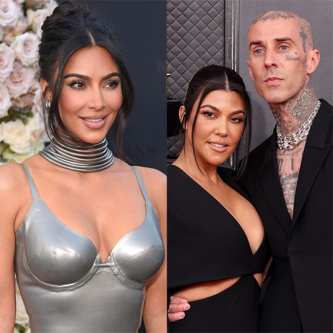 Kim Kardashian Reacts to Kourtney and Travis Barker's Baby News