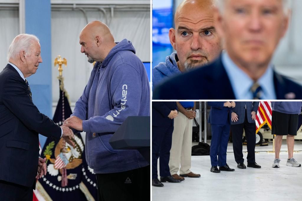 Sen. John Fetterman garbles words, wears baggy shorts with Joe Biden in Philadelphia