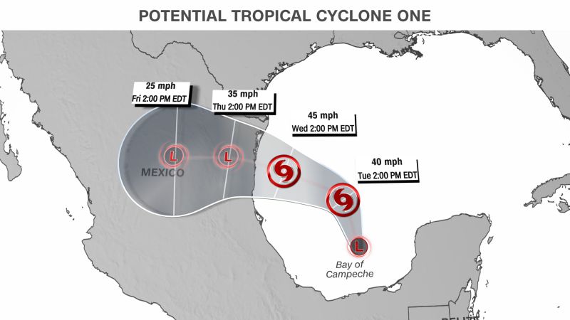 First tropical storm watch of hurricane season issued for South Texas and Mexico as storm takes shape