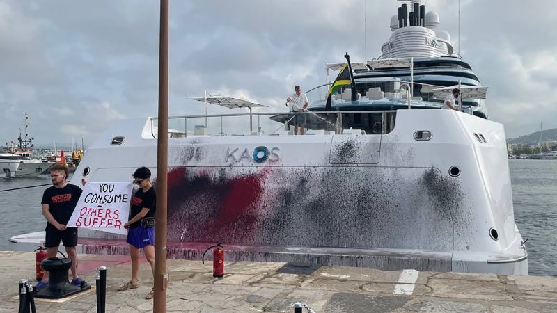 Spanish activists vandalize superyacht in Ibiza believed to belong to billionaire Walmart heiress