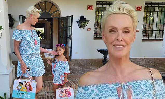 Brigitte Nielsen celebrates her 60th birthday by wearing an adorable matching outfit in rare photo with her daughter Frida, five