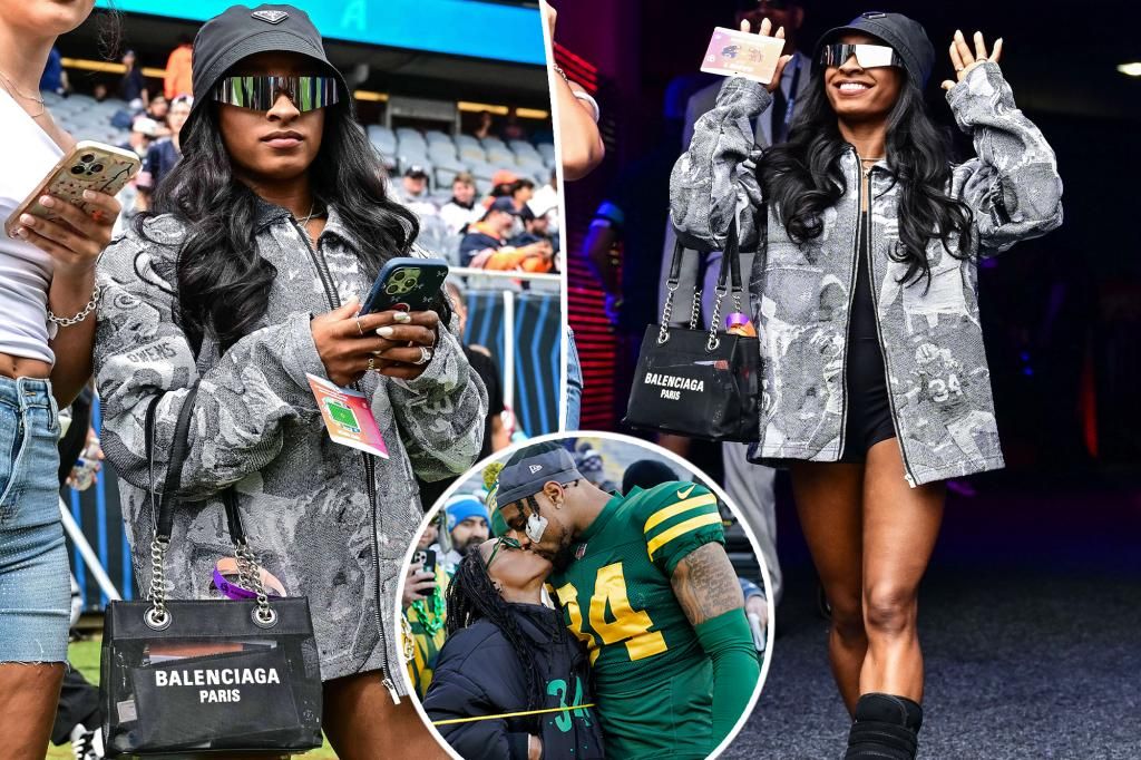 NFL fans slam Simone Biles for wearing Packers jacket to Bears game