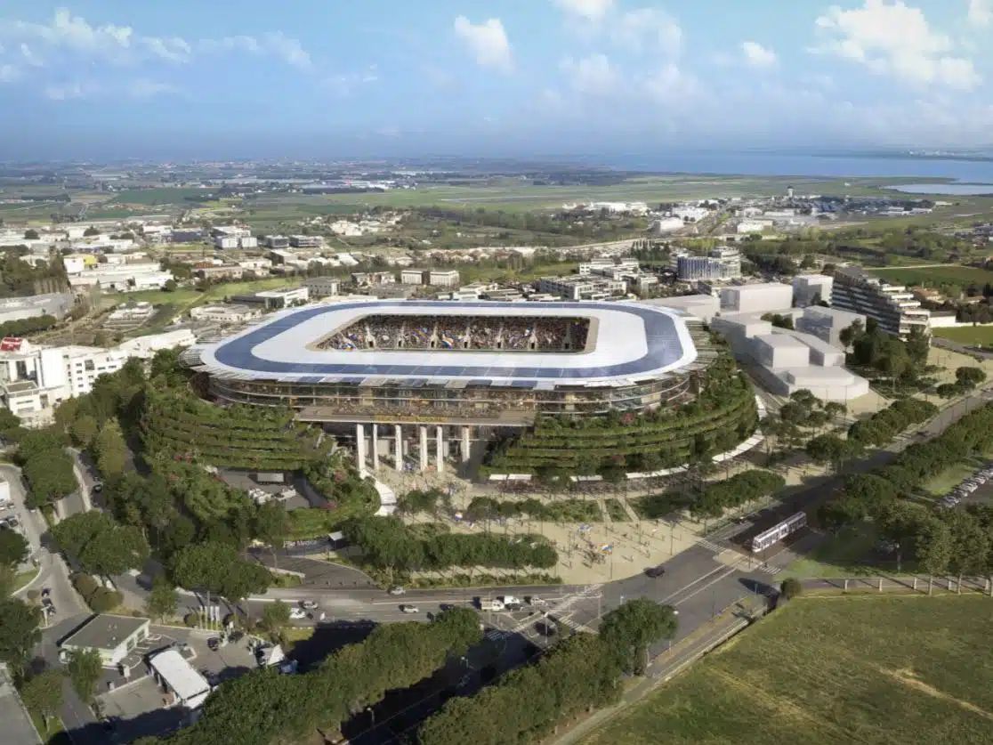 Des images du nouveau Stade Louis Nicollin diffusées par la Ministre, Amélie Oudéa-Castéra