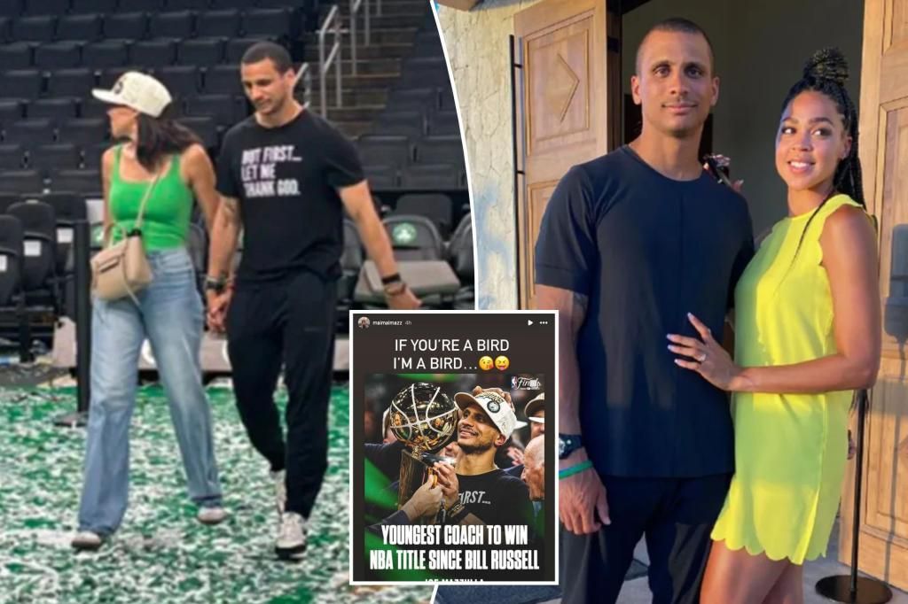 How Celtics coach Joe Mazzulla celebrated NBA title with wife