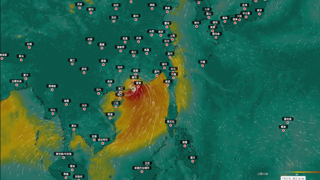 打風│官方圖示熱帶氣旋7.26極近香港 天文台：打8號機會一半一半