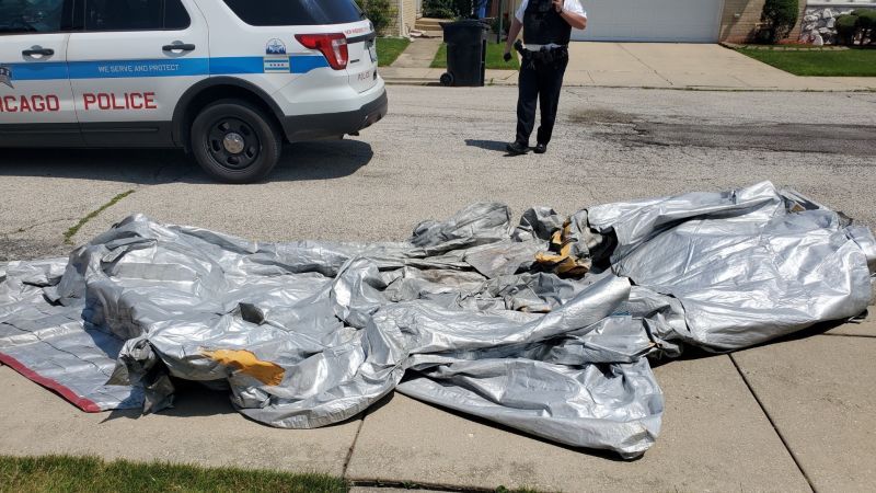 United evacuation slide falls off plane and into neighborhood near Chicago O'Hare International Airport