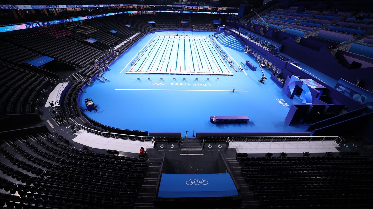 à Paris La Défense Arena, la piscine olympique est en train d'être démontée