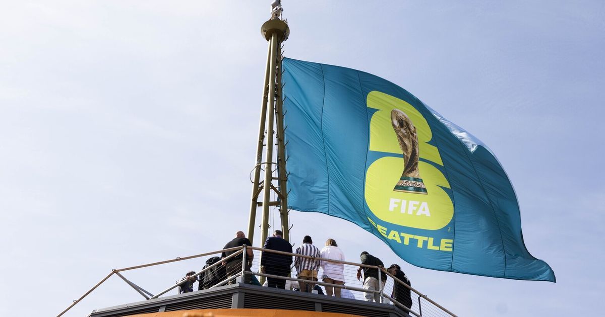 Seattle’s logo for the 2026 men’s World Cup unveiled atop Space Needle