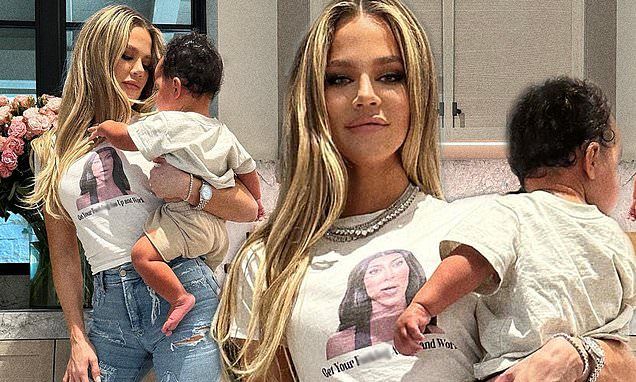 Khloe Kardashian pokes fun at Kim Kardashian with T-shirt featuring regrettable quote