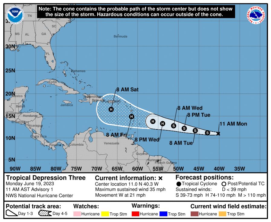 Tropical depression, likely to become Bret, forms in Atlantic