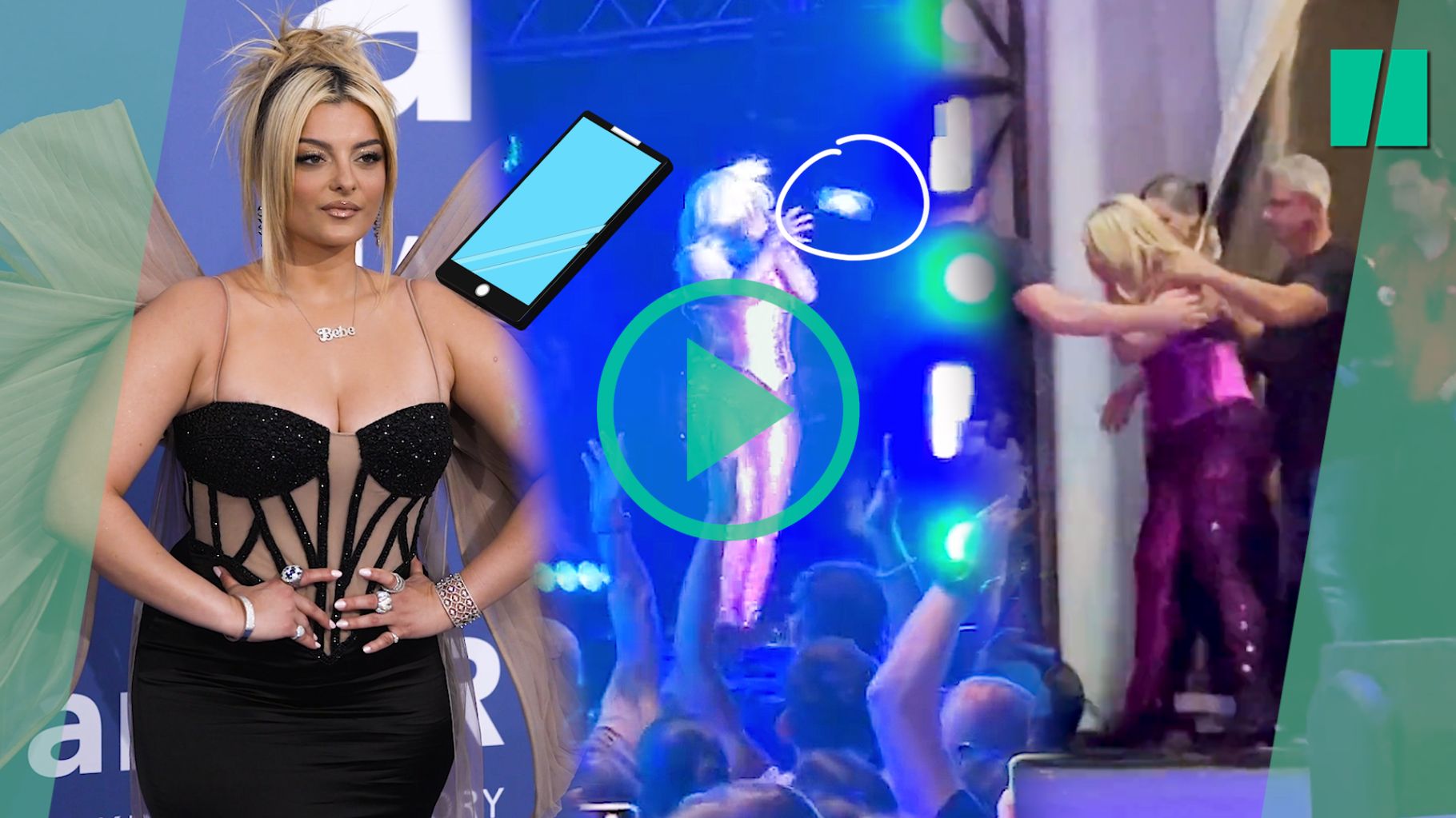 La chanteuse Bebe Rexha blessée par un fan qui lui jette son téléphone au visage en plein concert