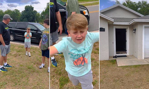 Heartbreaking moment homeless boy bursts into tears