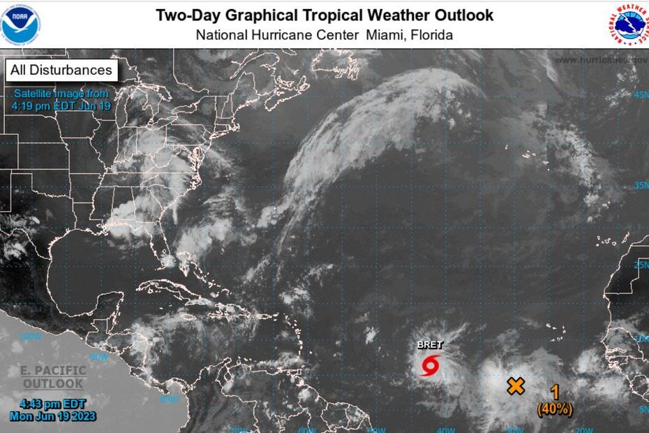 La tempête tropicale Bret se forme à l’est de l’arc antillais et se dirige vers les Petites Antilles