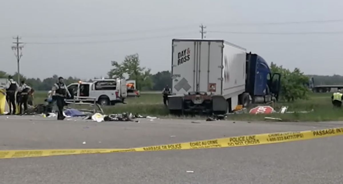 Police say dash cam shows trucker had right of way in crash with bus that killed 15 people