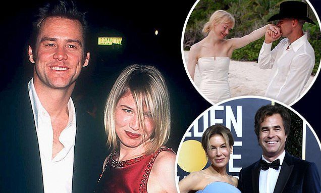 Renee Zellweger's relationship history: As the actress quietly 'plans wedding' to Ant Anstead - a look back at her past whirlwind romances with Jim Carrey, Kenny Chesney and Bradley Cooper