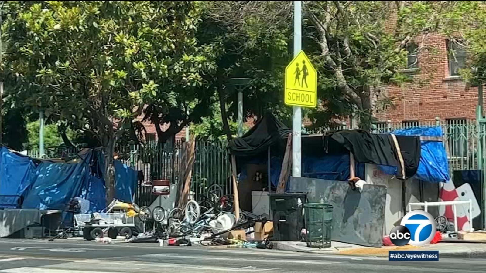 Hollywood residents frustrated with growing homeless encampment near school