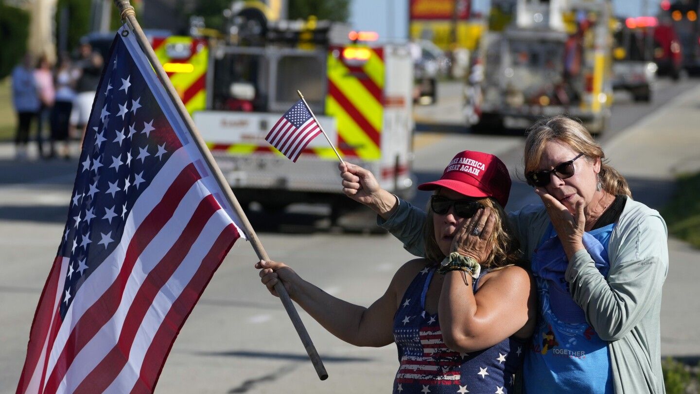 Firefighter killed at Trump rally honored with bagpipes, gun salute and a bugle sounding taps