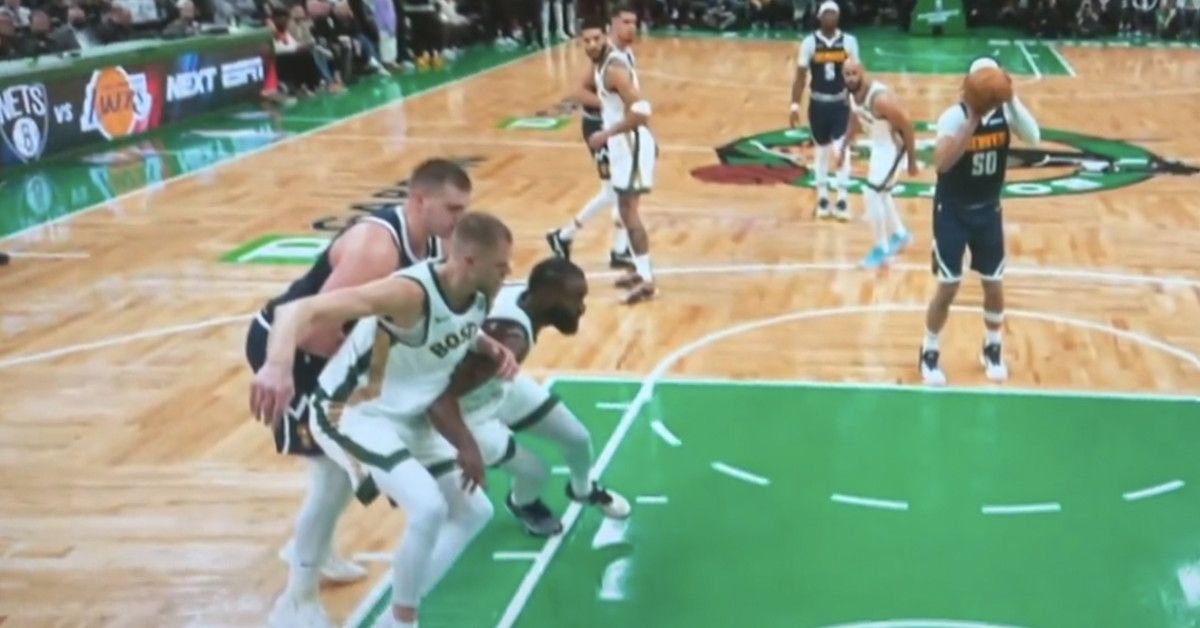 Nikola Jokic fooled Celtics into lane violation, but the refs still blew the call