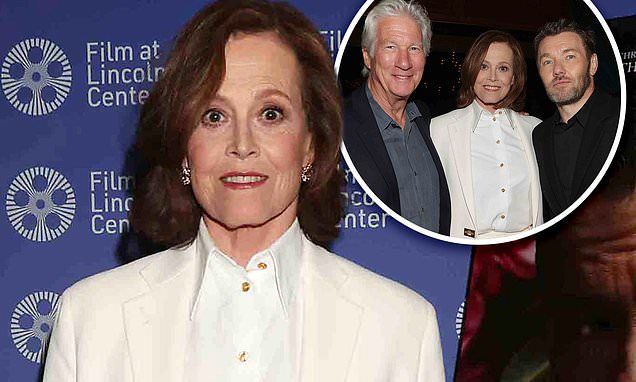 Sigourney Weaver dons a cream-colored jacket and matching pants during an after party in NYC