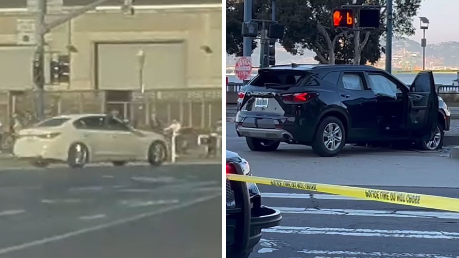 Heart-stopping dashcam video shows car-to-car gun battle near San Francisco's Pier 39