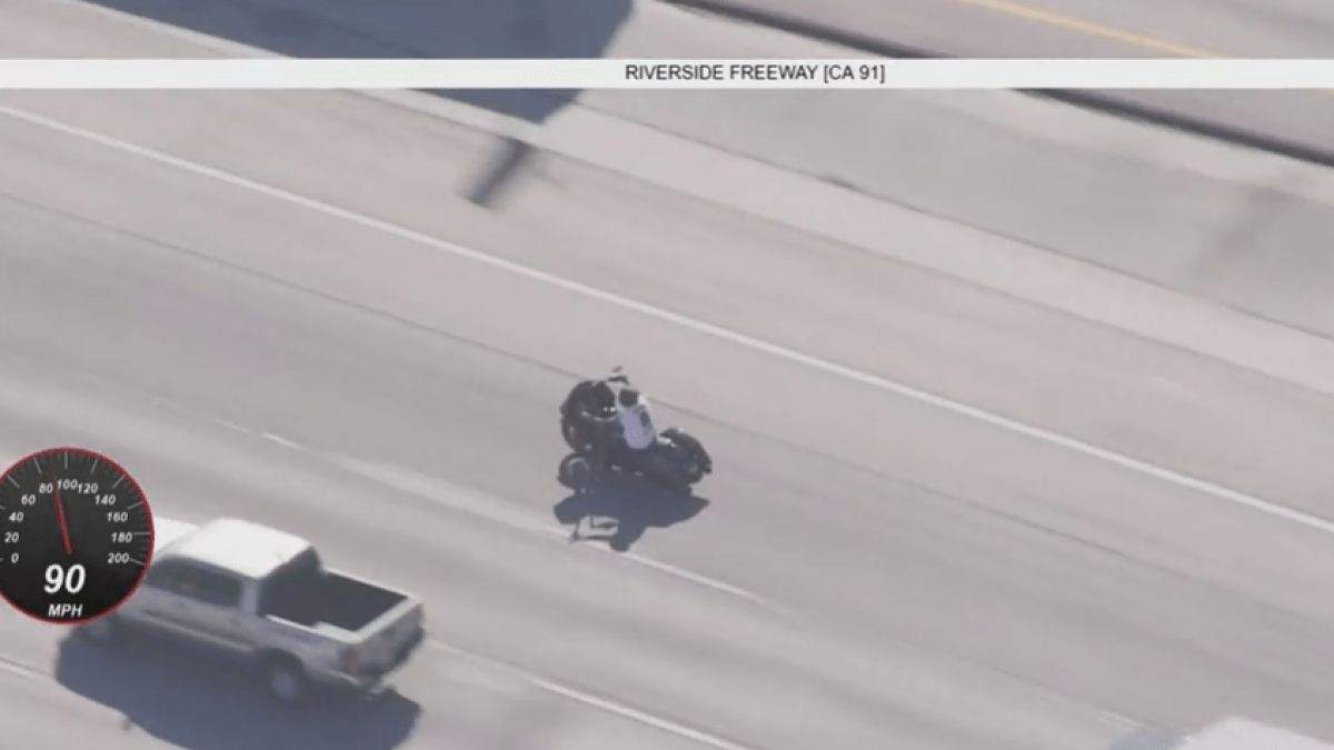 Motorcycle driver taken into custody after pursuit ends in Riverside