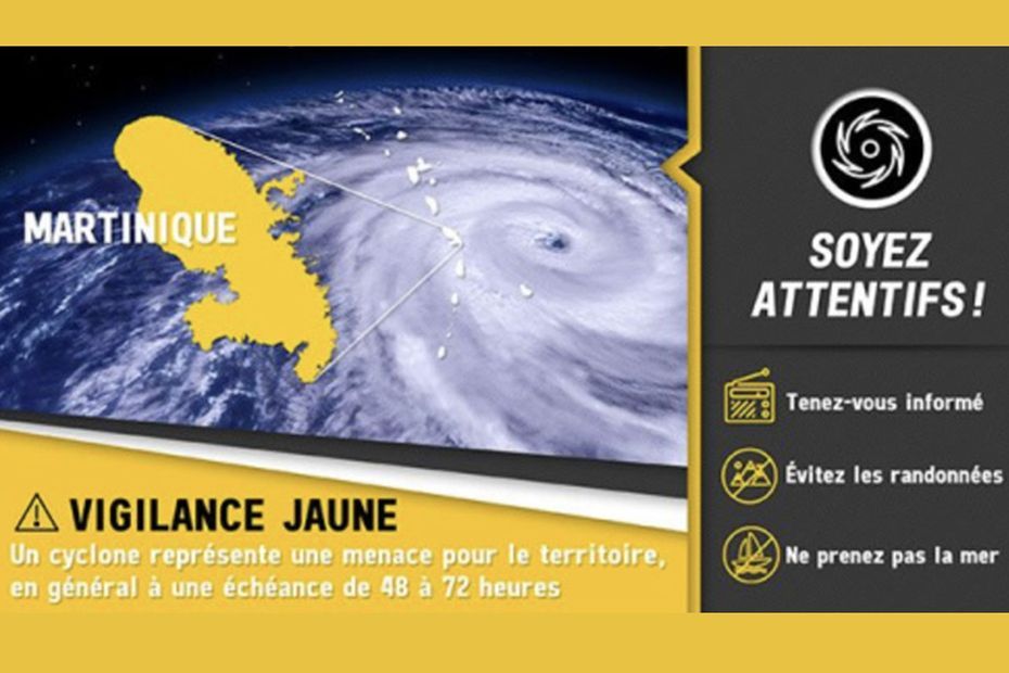 La Martinique est placée en vigilance jaune cyclone à l'approche de la tempête Bret