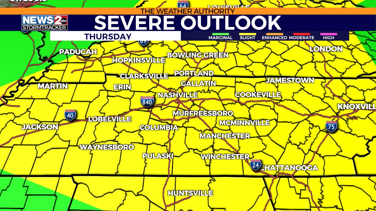 Possible severe storms expected Thursday