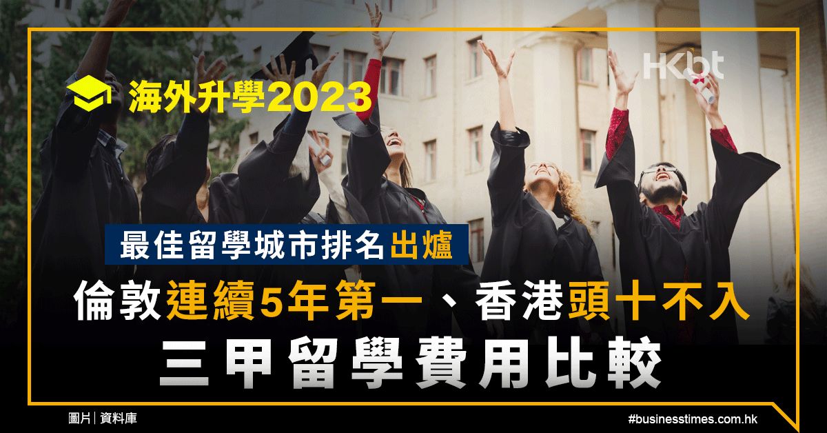 海外升學2023｜最佳留學城市排名：倫敦5年第1！三甲留學費用