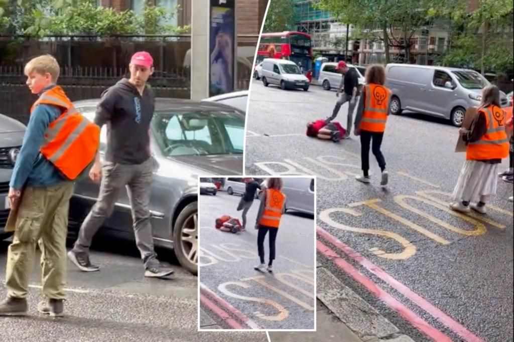 Just Stop Oil protester bashed by enraged motorist in London