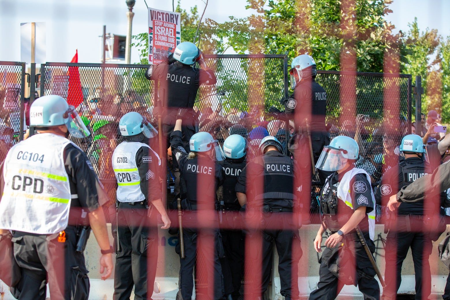 The scene outside Kamala Harris’ convention is a little shocking. And I don’t mean the protests.