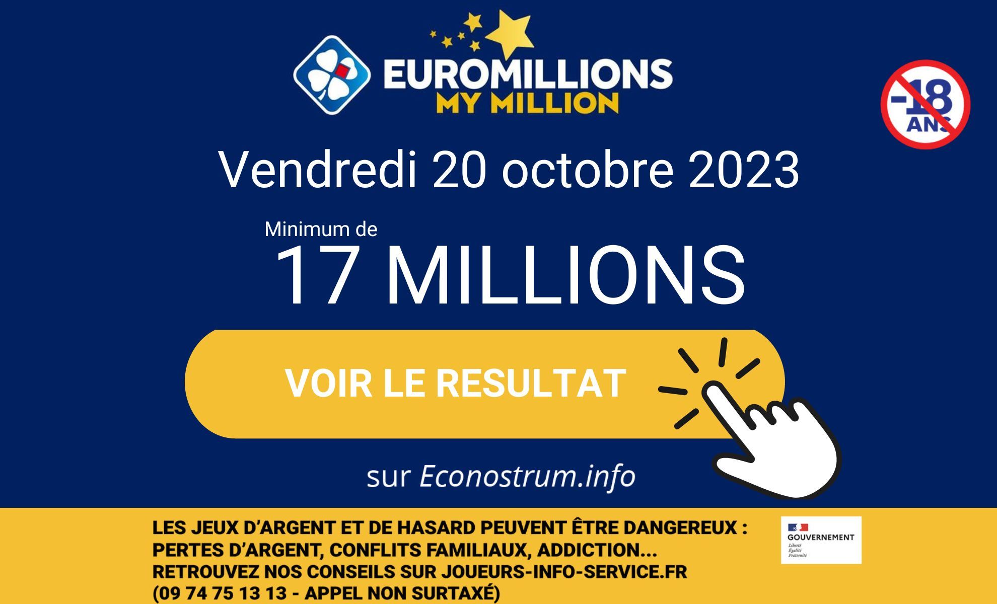 Résultats de l’EuroMillions de la FDJ du vendredi 20 octobre 2023