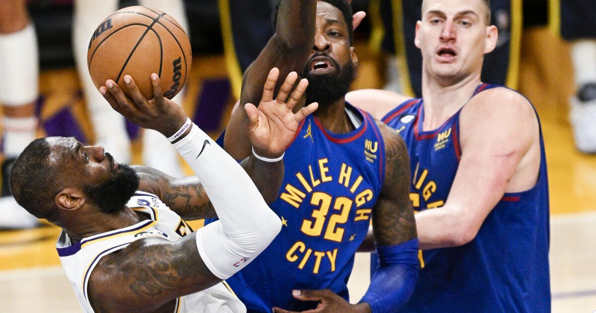 Lakers appear beyond saving vs. Nuggets, even by LeBron James