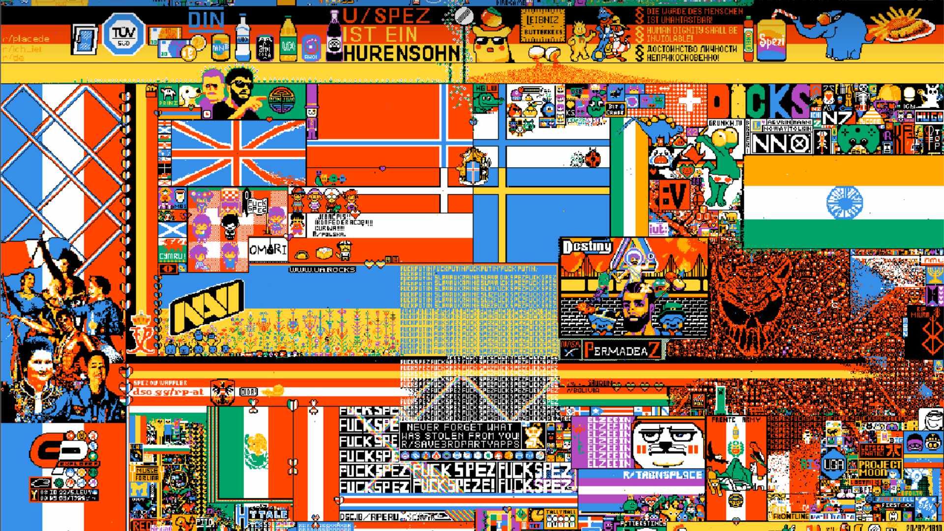 r/Place : France vs Allemagne, spez, 🇨🇦🍁😬… les meilleurs mèmes de la Pixel War