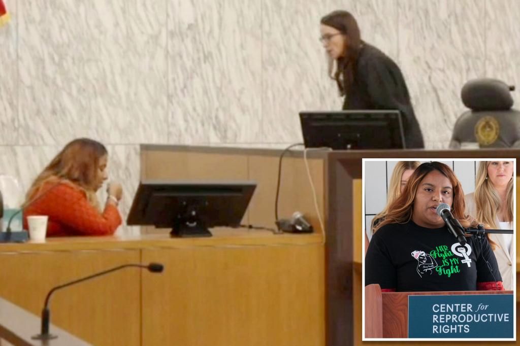 Texas woman Samantha Casiano vomits while on stand during abortion ban hearing