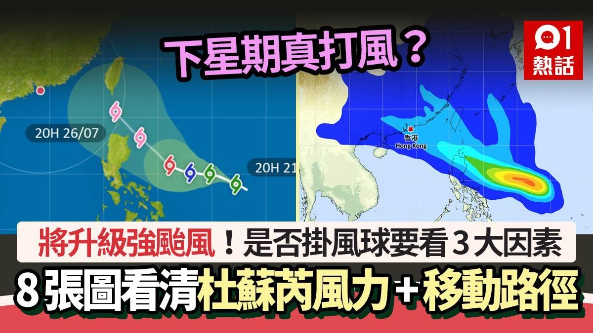 颱風杜蘇芮｜下周打風？8張圖看清風力+路徑 是否掛風球看3因素