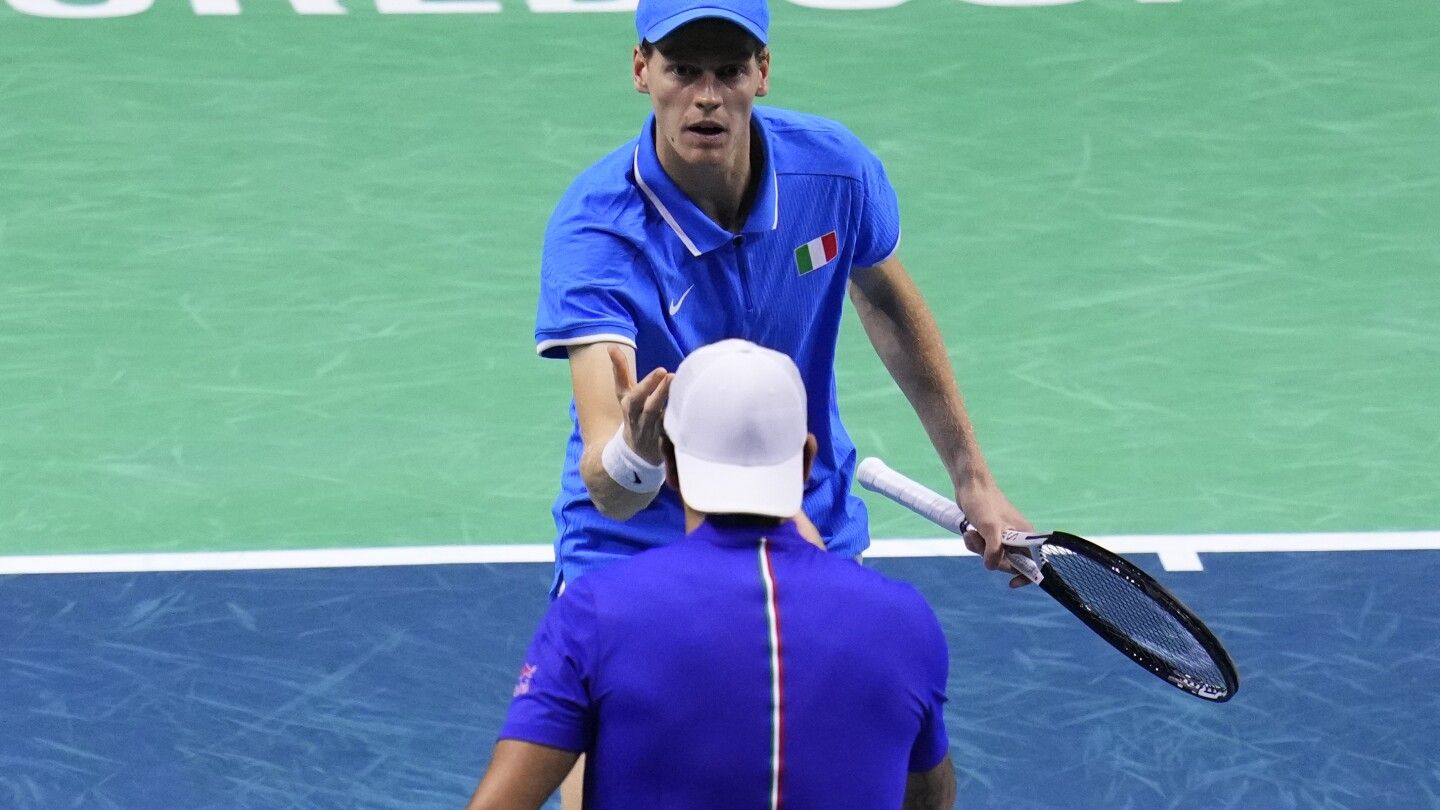 Jannik Sinner leads Italy back to the Davis Cup semifinals and a rematch against Australia