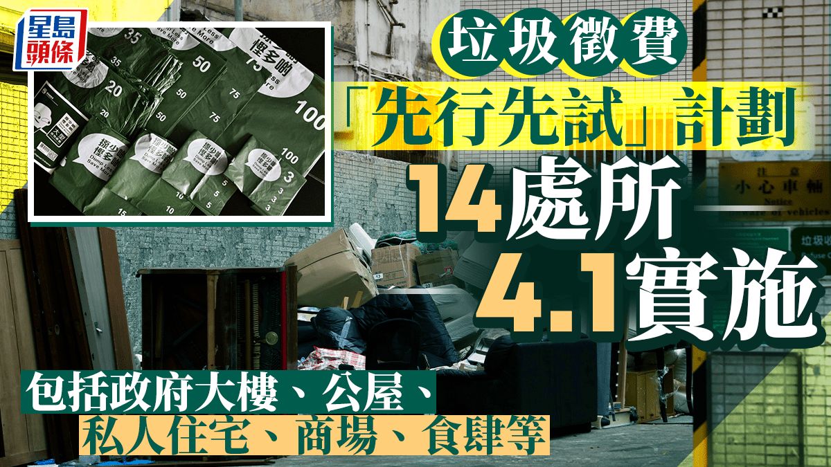 垃圾徵費｜「先行先試」計劃4.1實施 14處所率先推出 包括私人住宅、商場、公屋等（附名單）