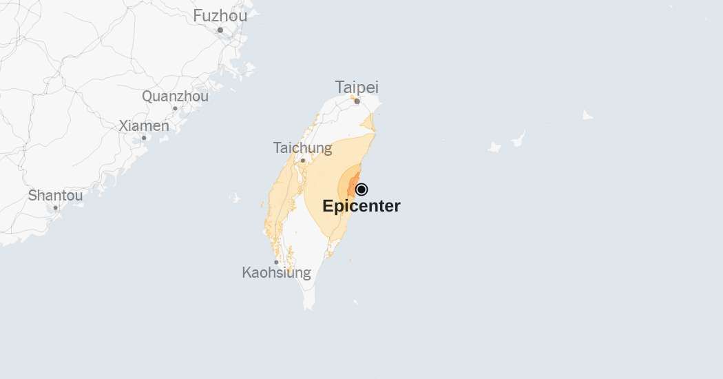 Maps: Earthquakes Shake Eastern Taiwan