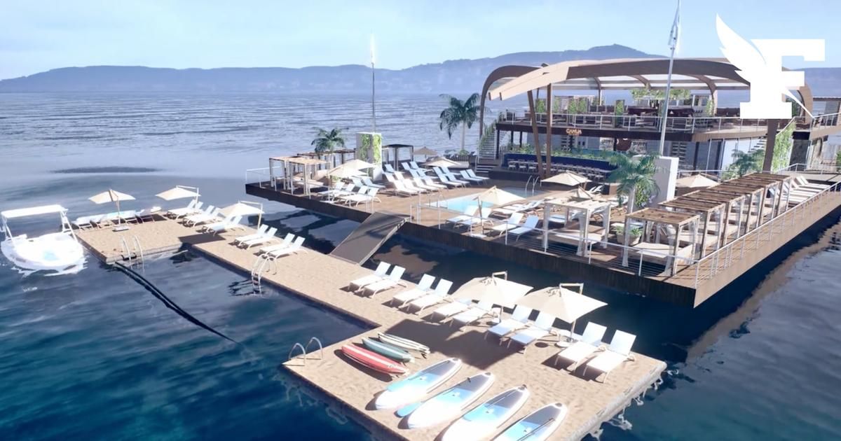 Malgré la polémique, la plage flottante de Canua Island est arrivée au large de la Côte d'Azur