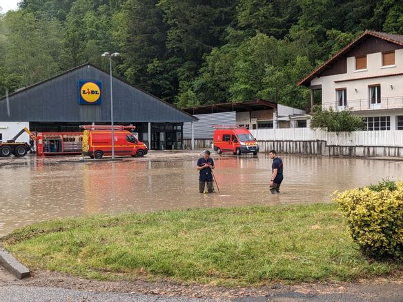 Une trentaine de pompiers mobilisés dans le secteur de Tulle suite au violent orage qui a inondé une partie de Mulatet