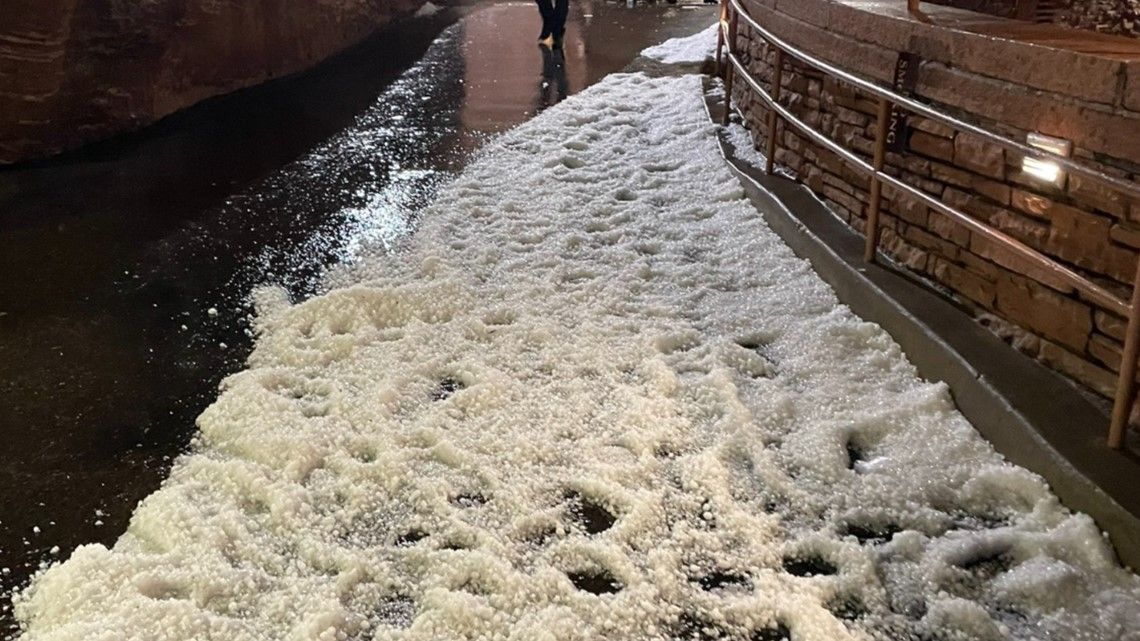 Huge hailstorm at Red Rocks concert